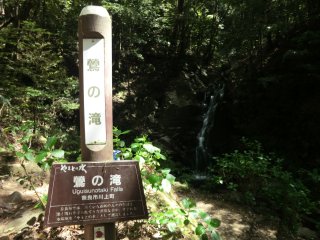 鶯の滝標識
